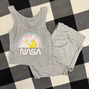 Grayson Threads | Women’s  Gray NASA Pajama Set Size Large